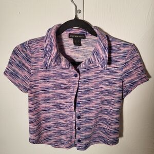 Streetwear Society Women's Pink and Blue Top